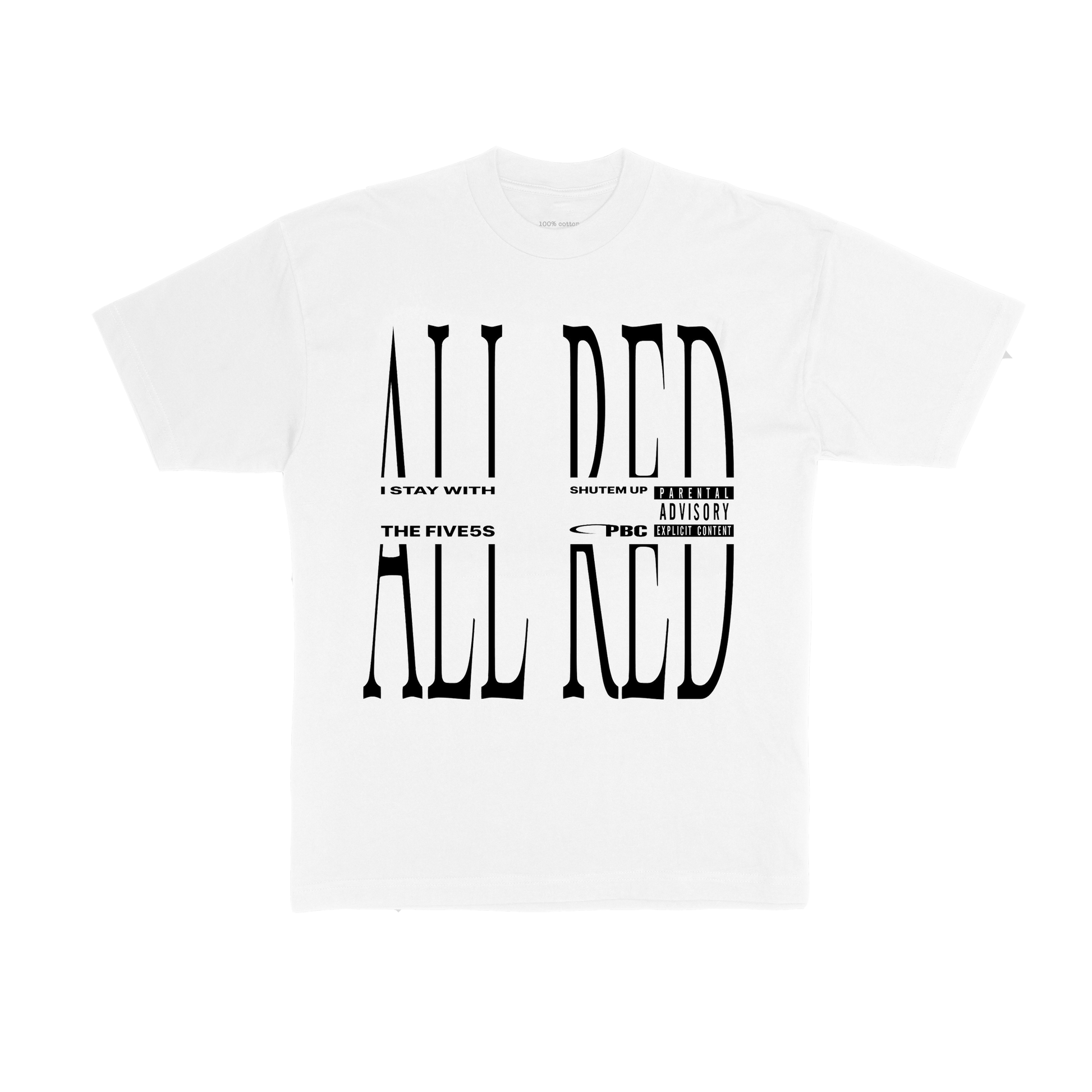 ALL RED WHITE TEE